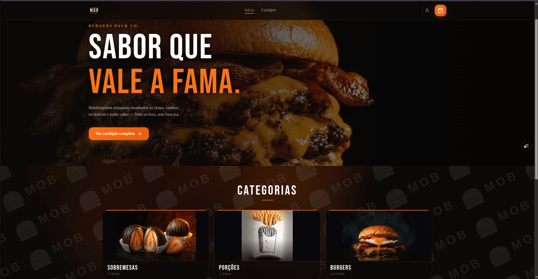M.O.B Burger — Web App